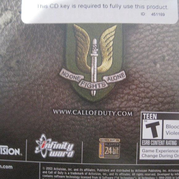Call of Duty (PC, 2003) Vintage Complete with 2 Disc, Manual & Key (Activision) - Picture 3 of 9